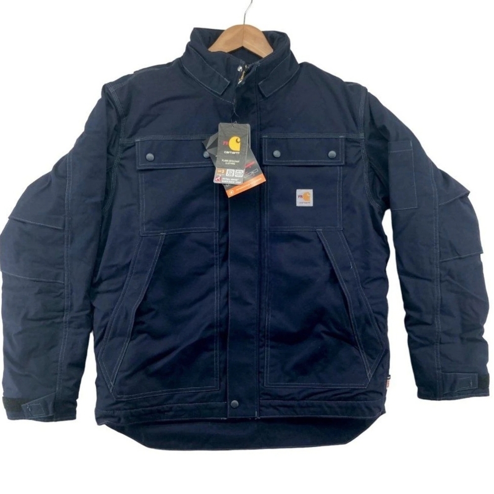Carhartt Navy Blue Fire Resistant Jacket